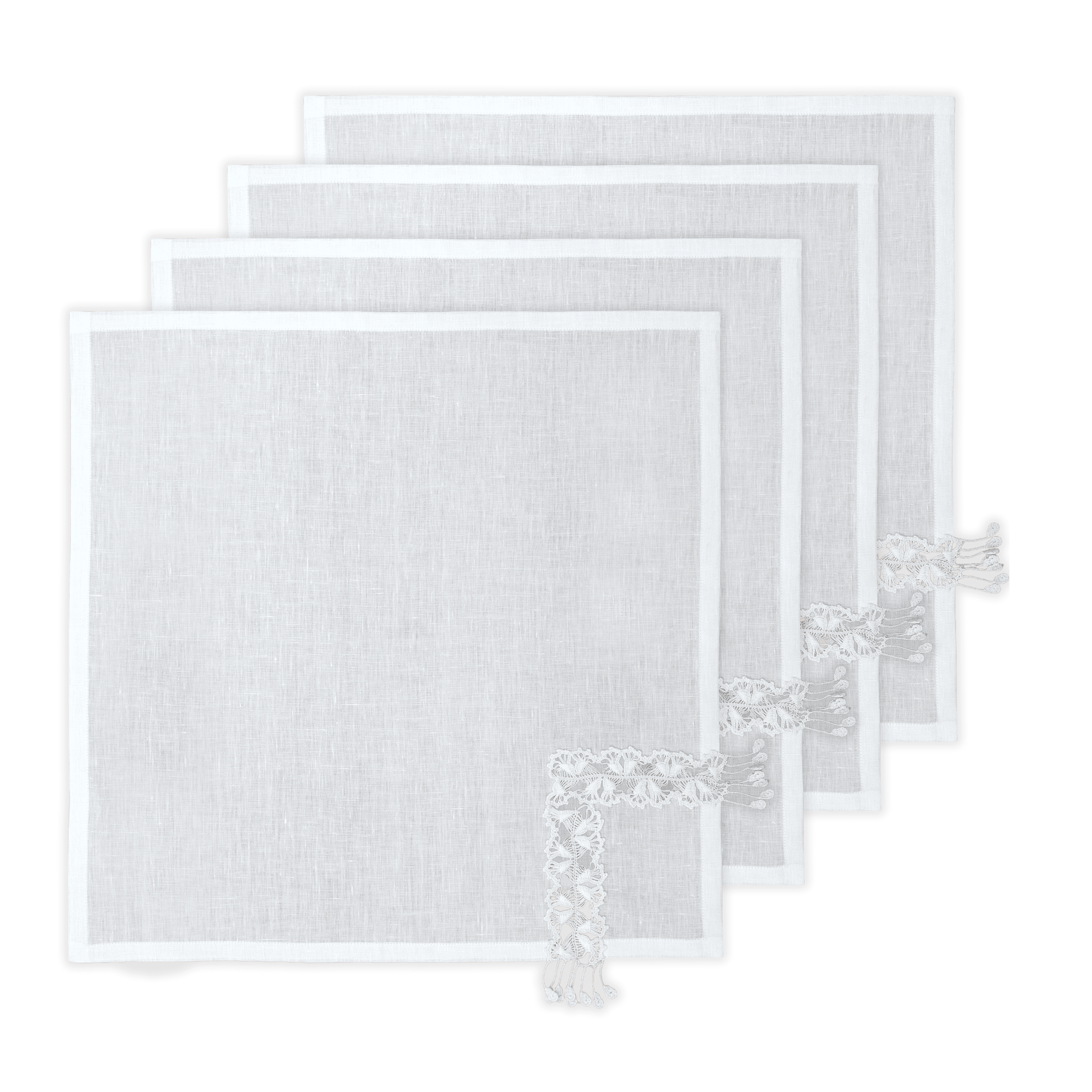 Hand Crochet Napkins 18" x 18" | Set of 4