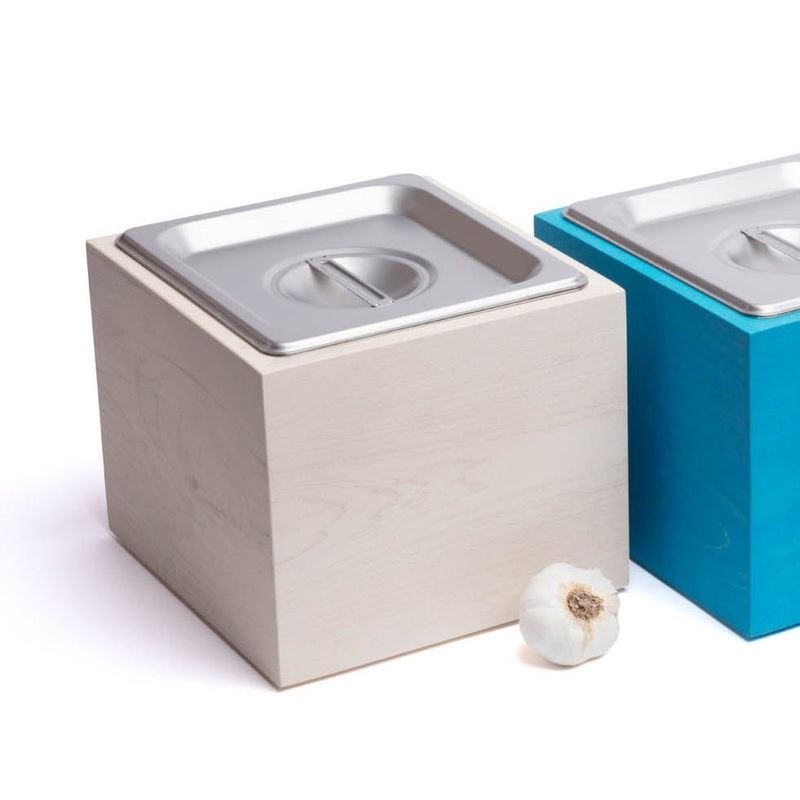 Countertop Compost Bin – Noaway© in Magnolia Wood & Stainless Steel-zoom-