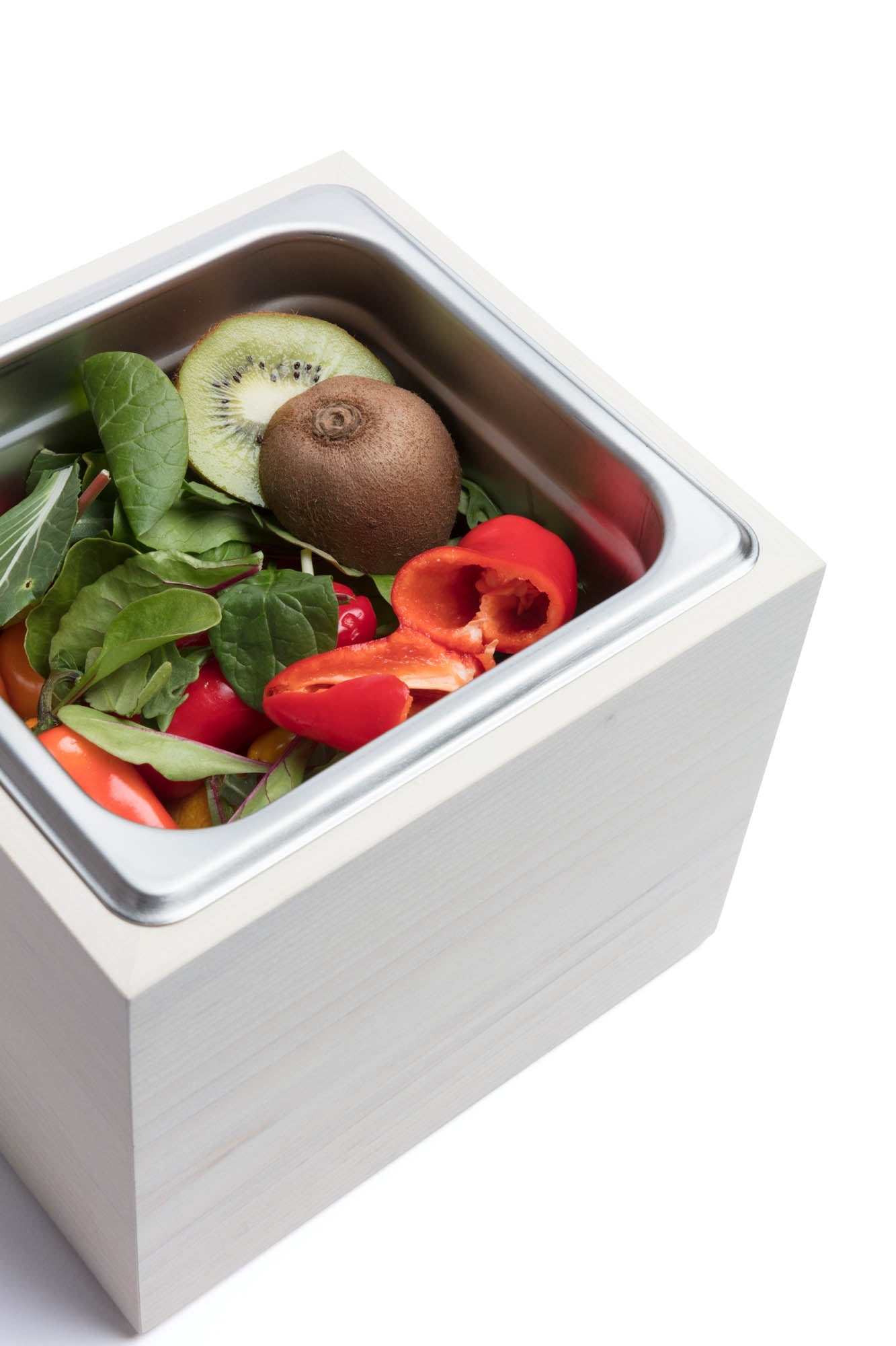 Countertop Compost Bin – Noaway© in Magnolia Wood & Stainless Steel - Aware House
