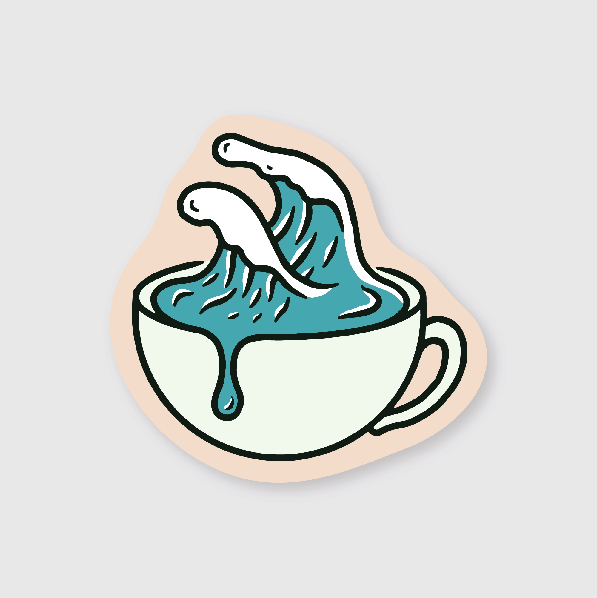 Coffee Waves Sticker-zoom-1