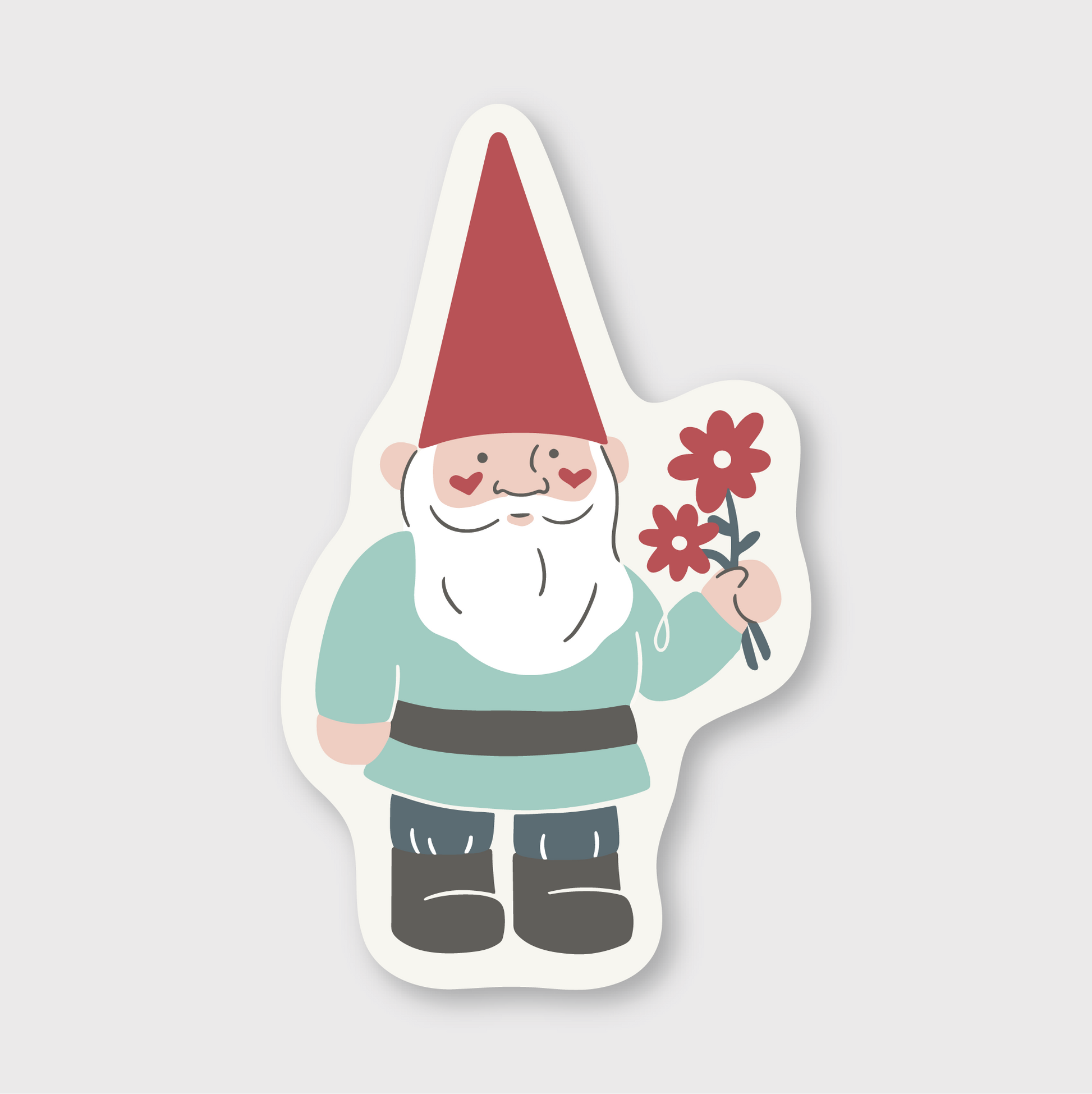 Gnome Flowers Sticker-1