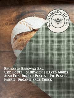 Beeswax Bread Bag | Reusable Cotton Food Storage Bag - Aware House - Five Oaks Farm -
