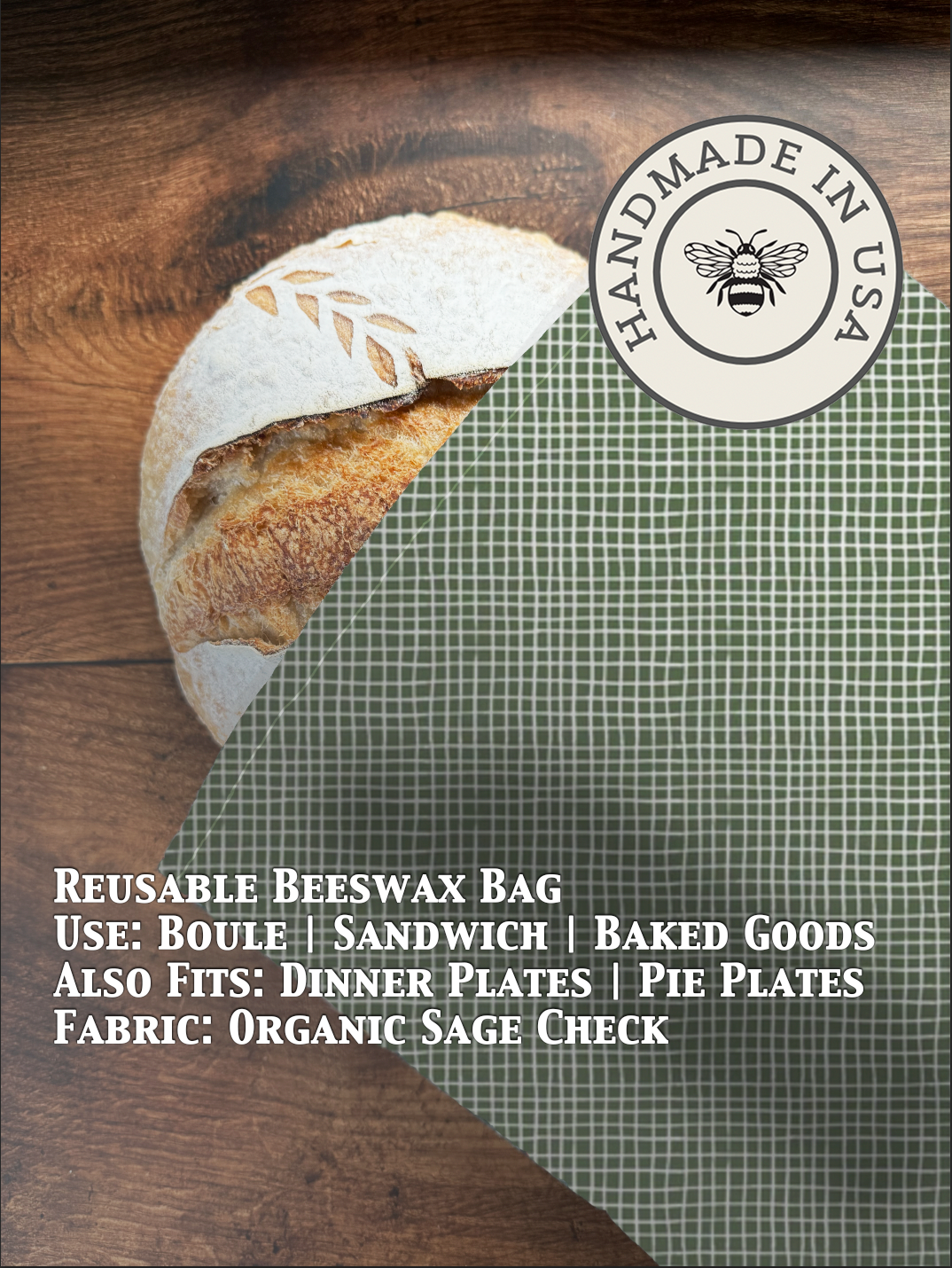 Beeswax Bread Bag | Reusable Cotton Food Storage Bag-zoom-59