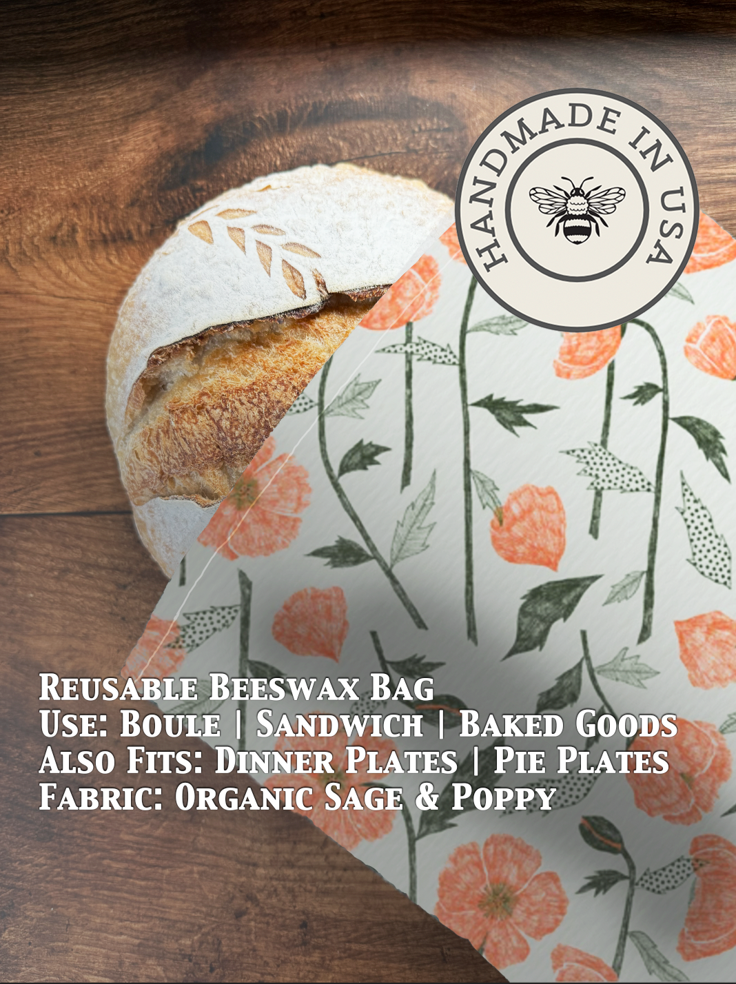 Beeswax Bread Bag | Reusable Cotton Food Storage Bag-zoom-58