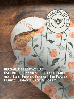 Beeswax Bread Bag | Reusable Cotton Food Storage Bag - Aware House - Five Oaks Farm -