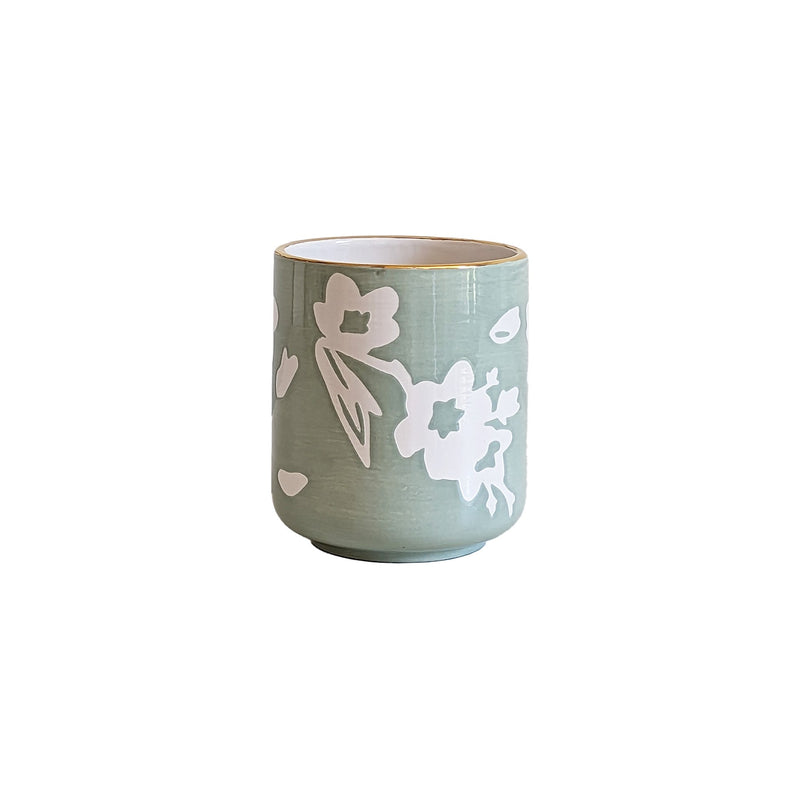 Sakura Vase with 22K Gold Accent-zoom-