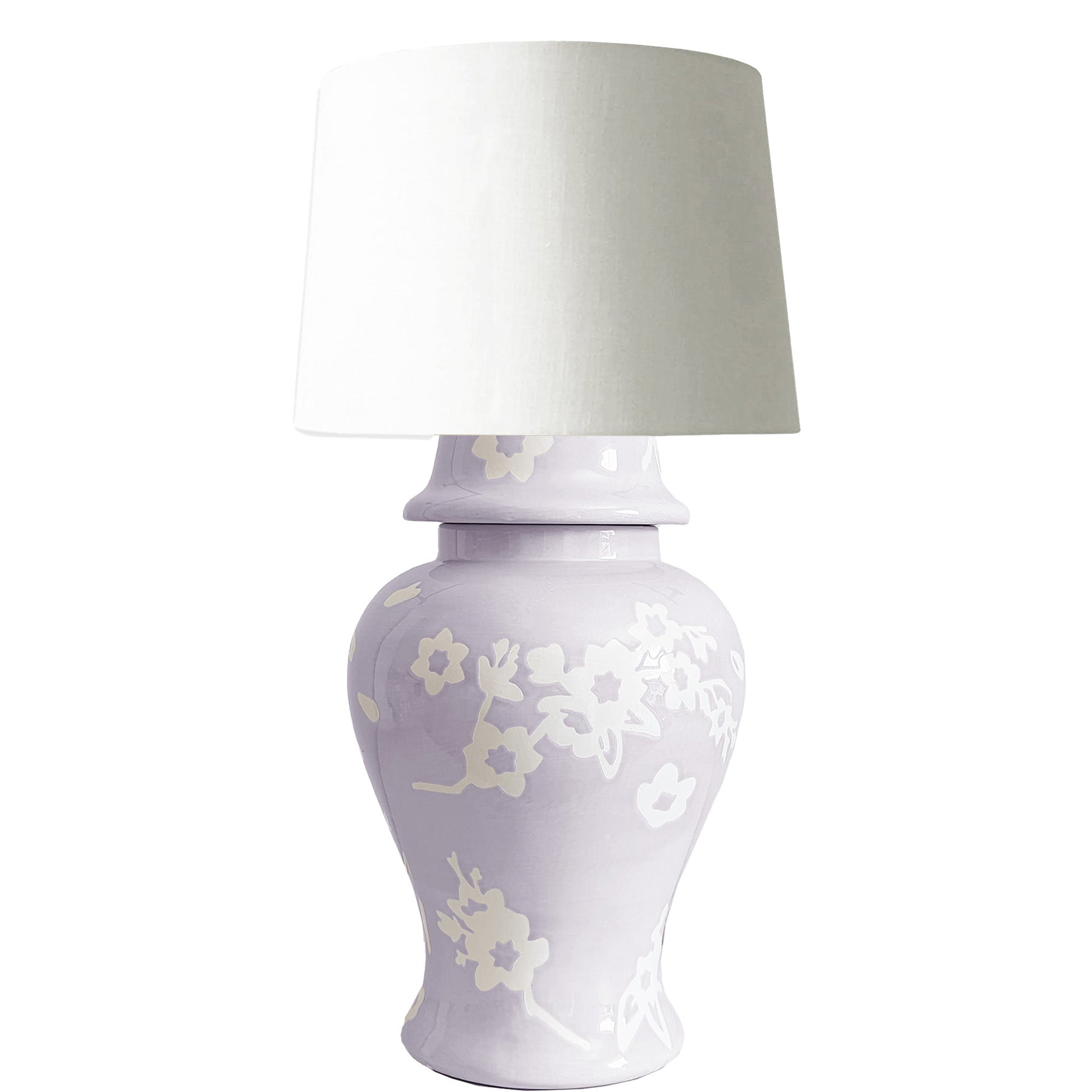 Sakura Ginger Jar Lamp in Light Lavender-1