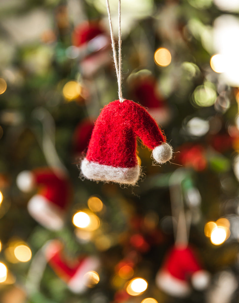 Felted Nordic Hat Ornament - Set of 6-zoom-