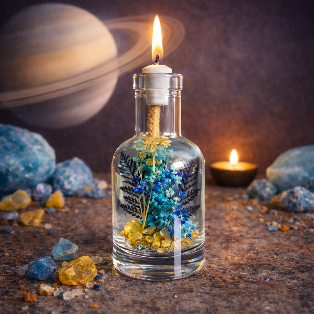Saturn Oil Candle