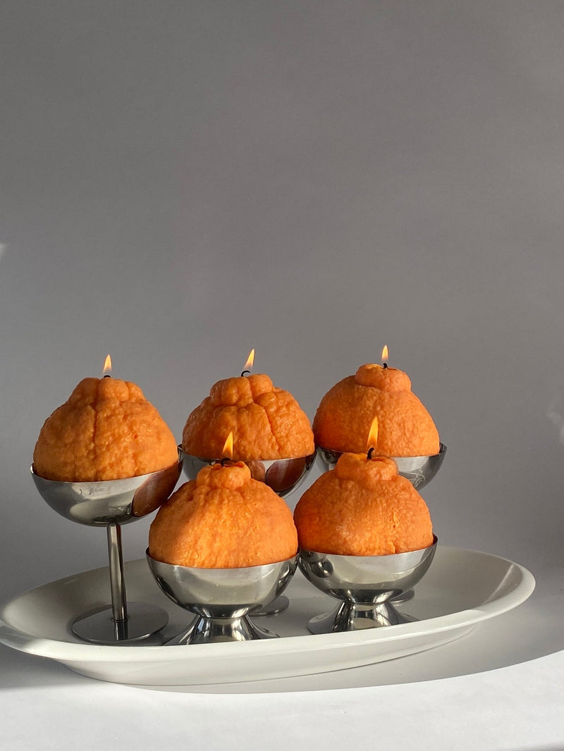 Large Dekopon Orange Candle-zoom-