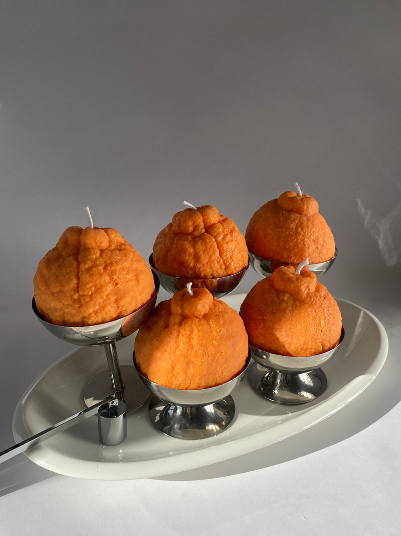 Large Dekopon Orange Candle-zoom-