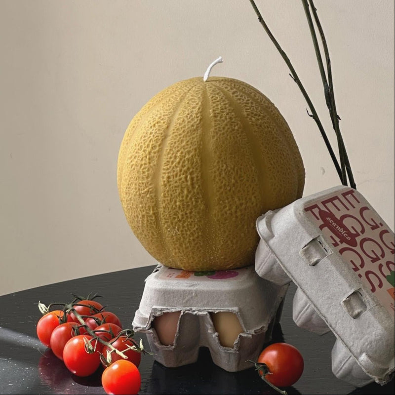 Cantaloupe Melon Candle-zoom-