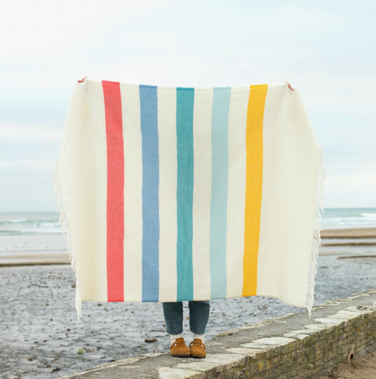 Seaside Stripe Wool Blanket