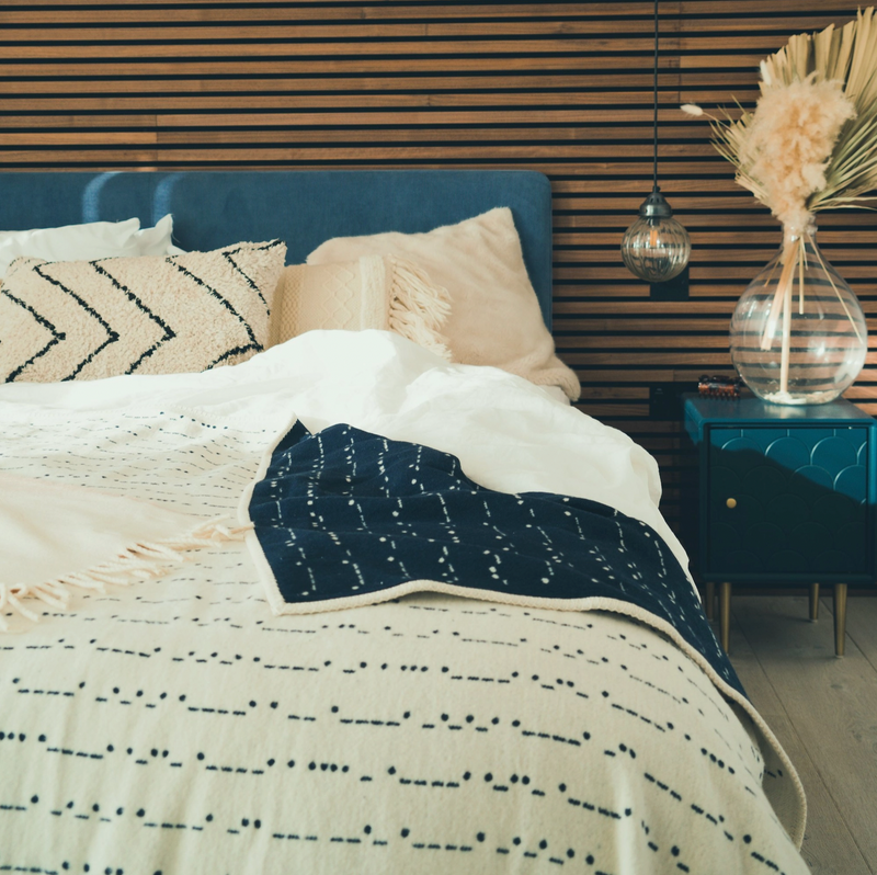 Morse Code Recycled Cotton Blanket-zoom-