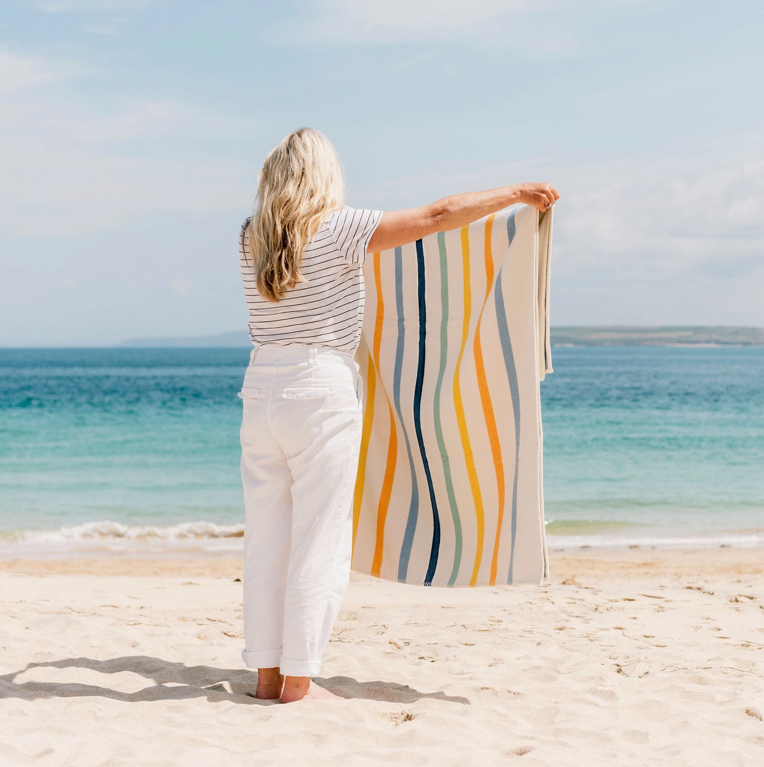 Bright Stripe Recycled Cotton Blanket-zoom-4