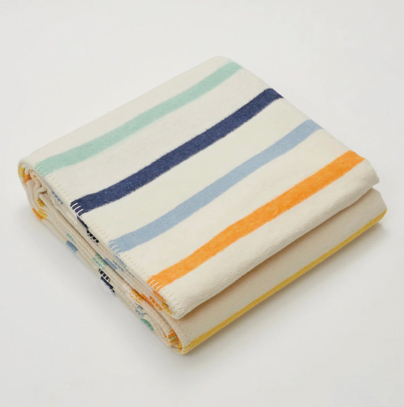 Bright Stripe Recycled Cotton Blanket-zoom-