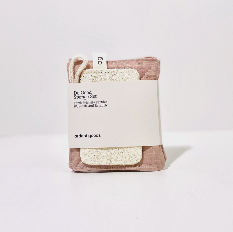 Reusable Linen Sponge & Loofa Set-zoom-