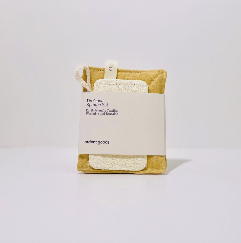 Reusable Linen Sponge & Loofa Set-zoom-