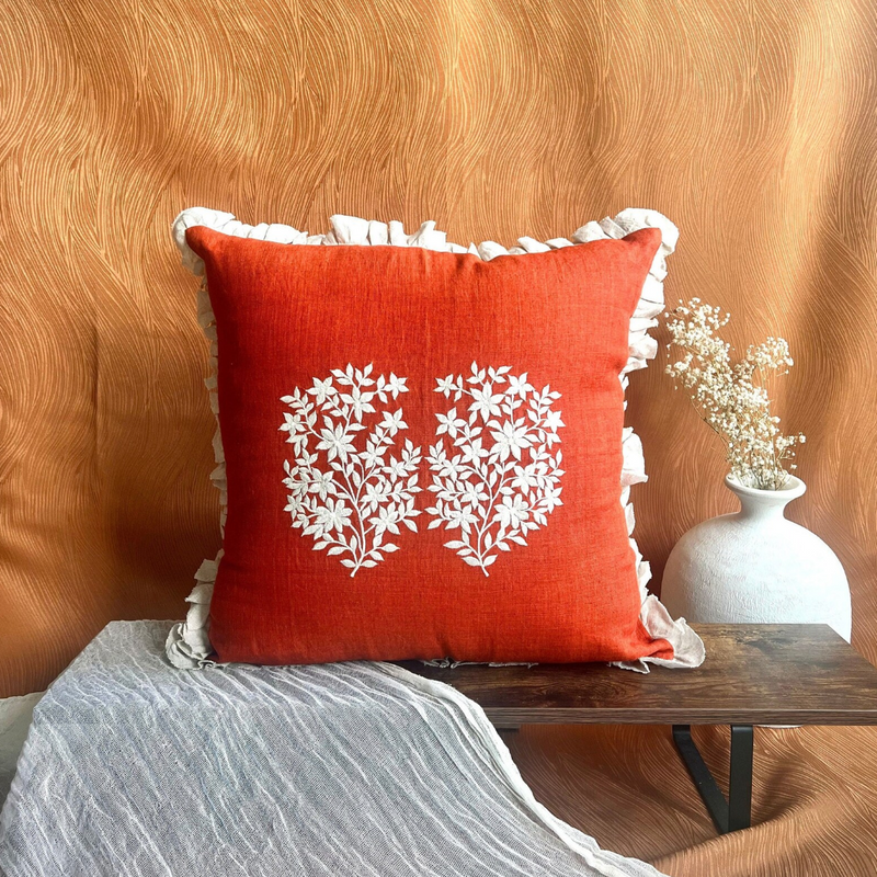 Desert Jasmine Linen Pillow Cover  (Set of 2)-zoom-