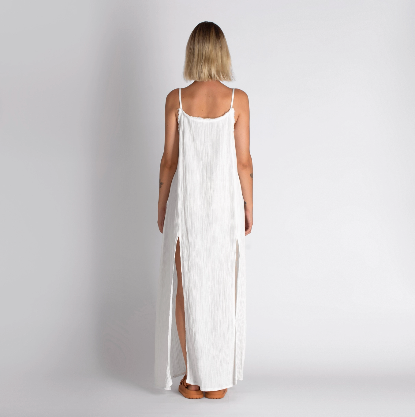 Double-Layered Muslin Maxi Dress-zoom-6