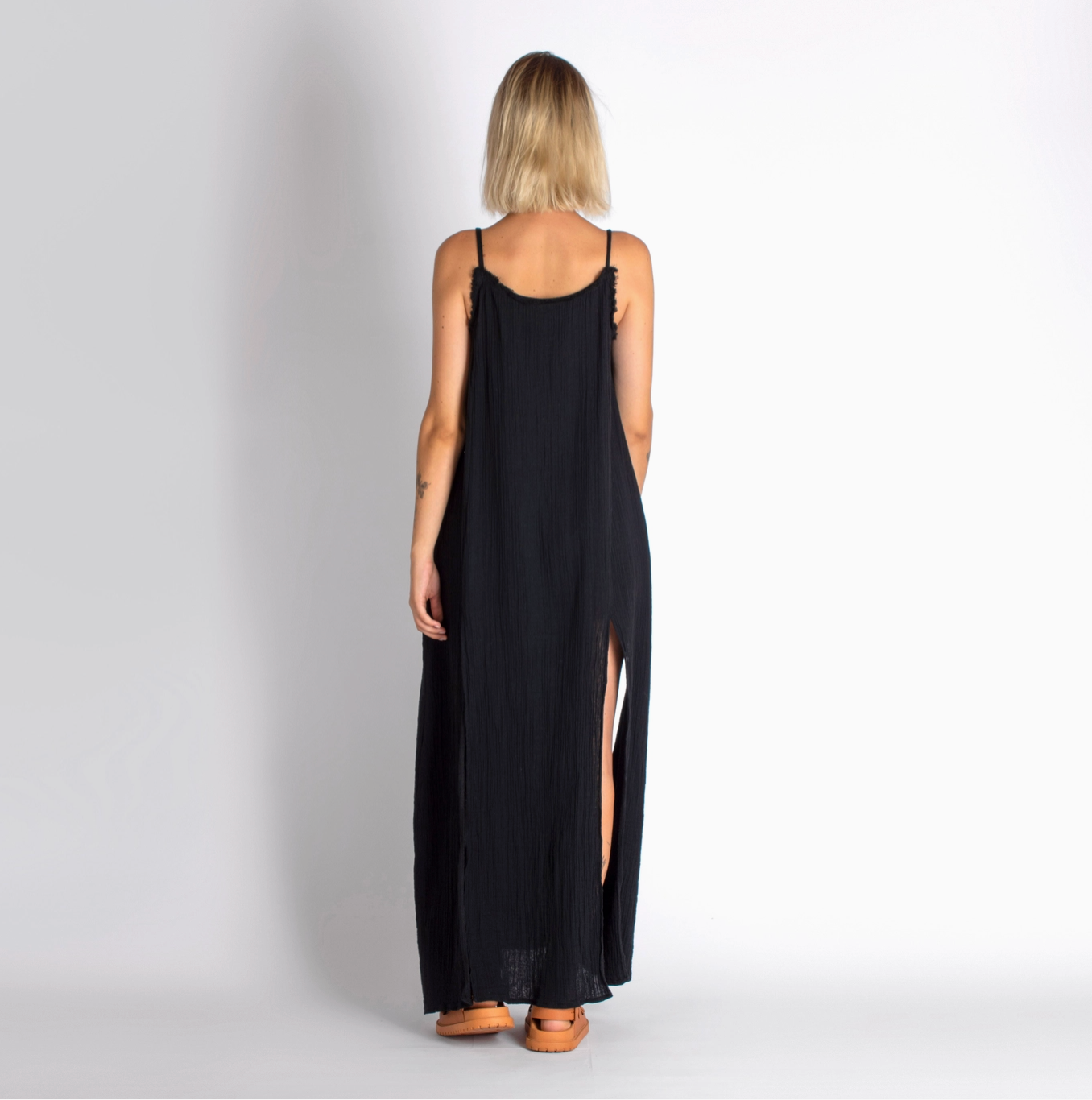 Double-Layered Muslin Maxi Dress