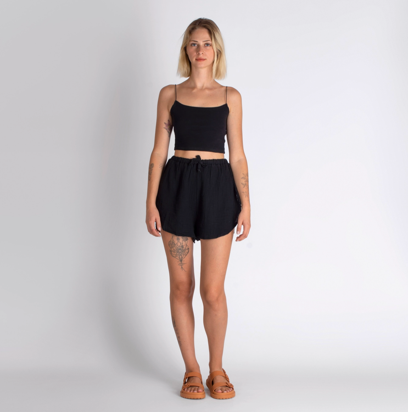 Double-Layered Muslin Shorts-zoom-8