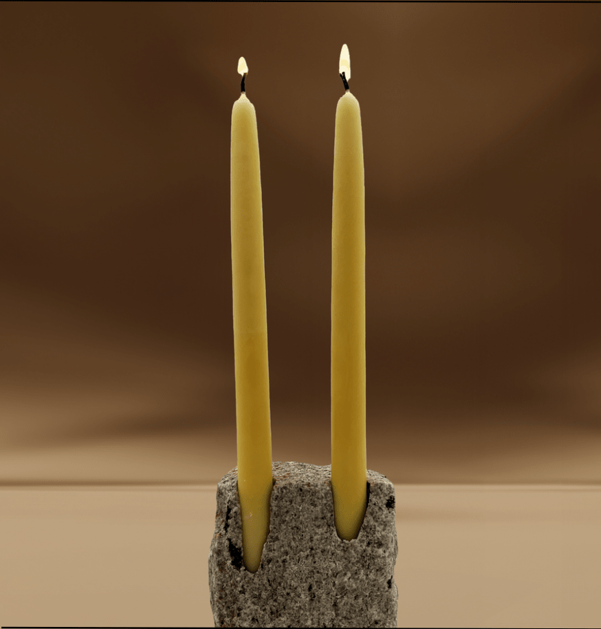 Stone Dual Taper Candle Holder - Aware House - Funky Rock Designs -