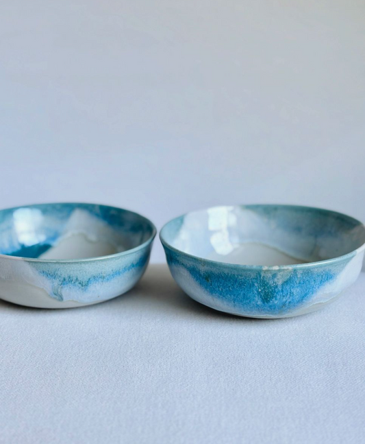 Cascading Peacock Bowls (Set of 2)