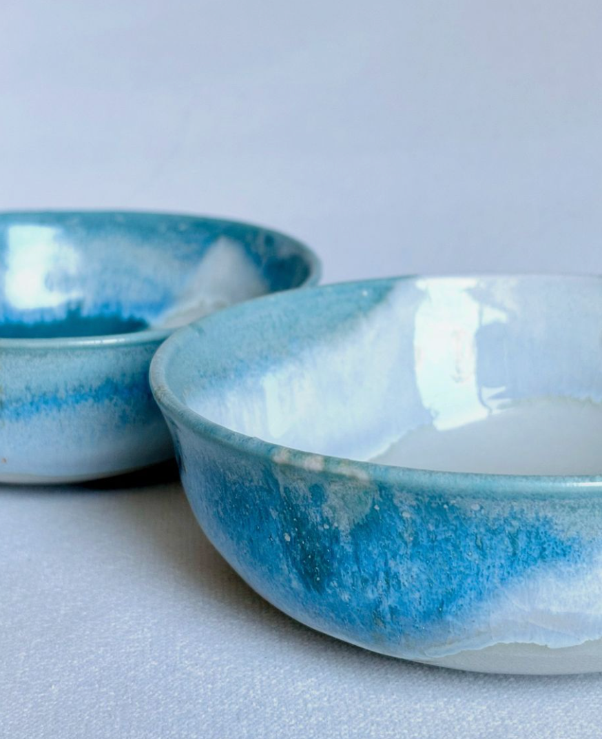 Cascading Peacock Bowls (Set of 2)