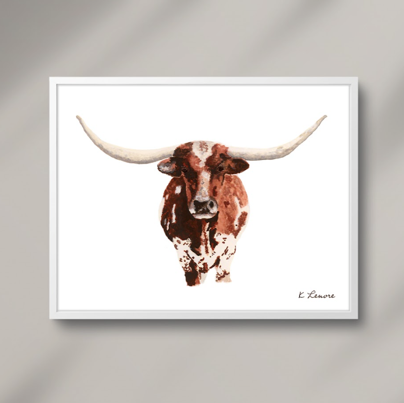 Texas Longhorn Print + Frame | Limited Edition