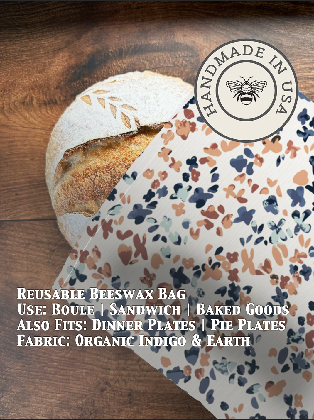 Beeswax Bread Bag | Reusable Cotton Food Storage Bag-60