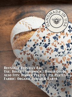 Beeswax Bread Bag | Reusable Cotton Food Storage Bag - Aware House - Five Oaks Farm -