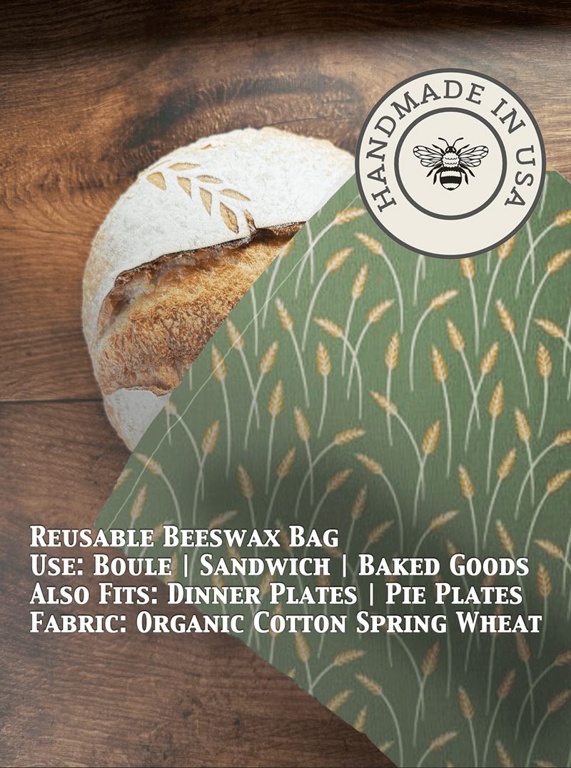 Beeswax Bread Bag | Reusable Cotton Food Storage Bag-zoom-