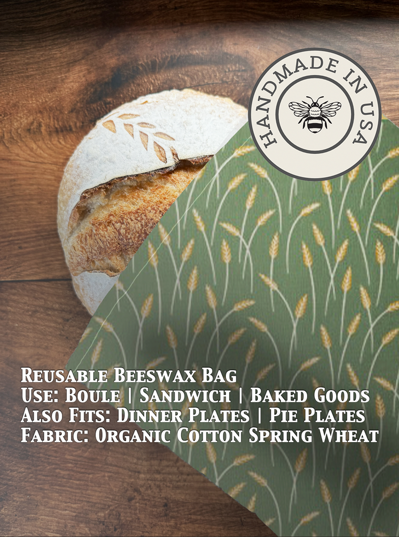 Beeswax Bread Bag | Reusable Cotton Food Storage Bag-zoom-