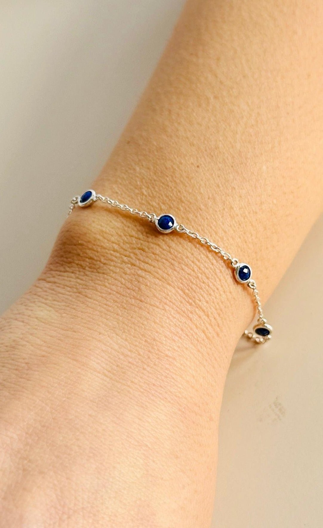 September Birthstone Lapis Bracelet | Sterling Silver Gemstone Jewelry - Aware House