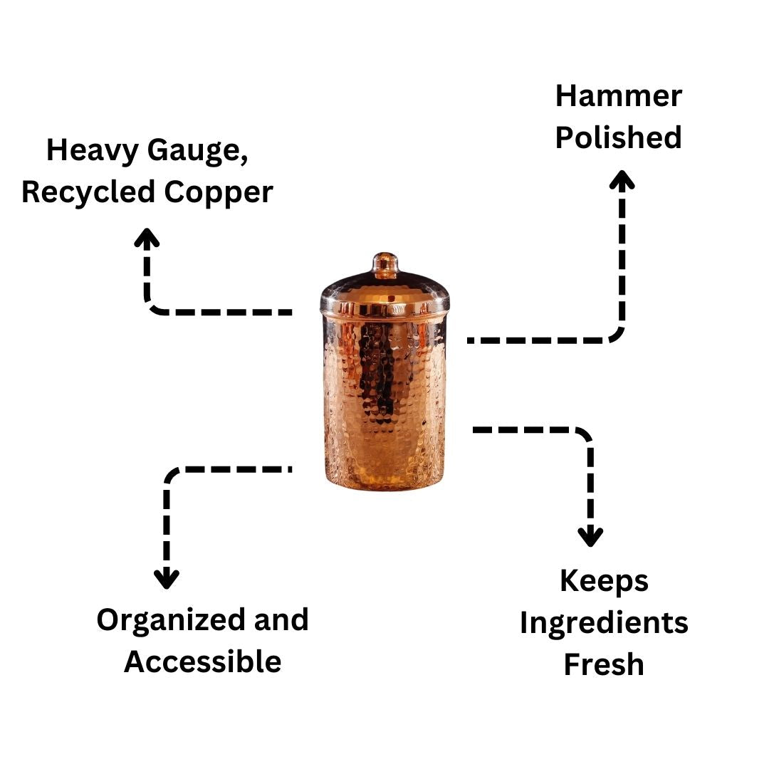 Copper Kitchen Canisters | Large Set, 2 Pieces-2