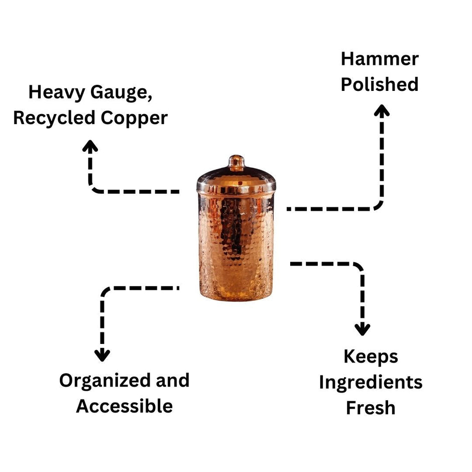 Copper Kitchen Canisters | Large Set, 2 Pieces
