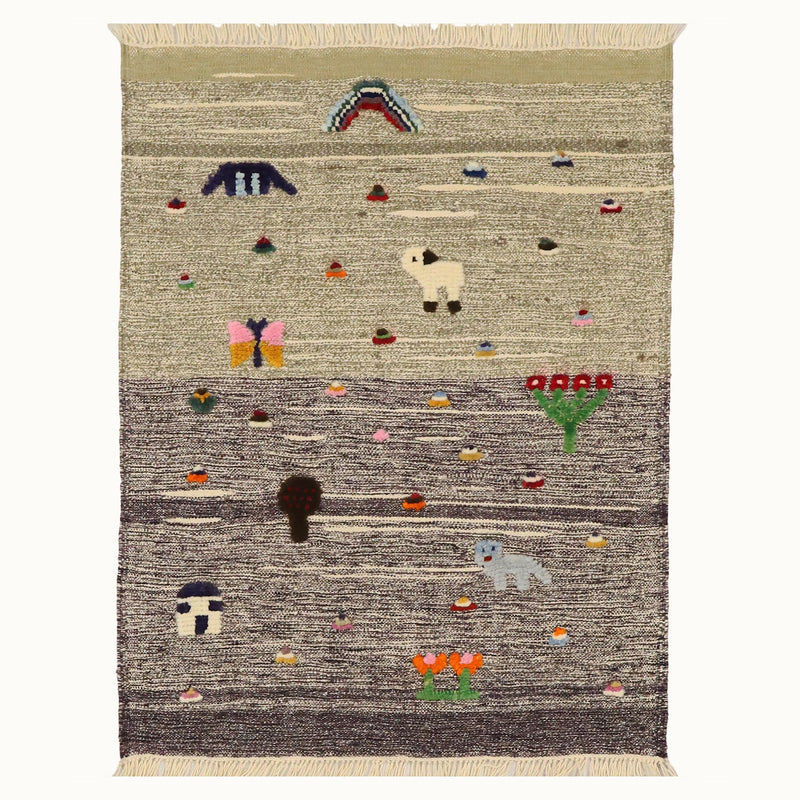 Sheep & Bloom Kids Rug | Handmade Wool Rug for Nursery, Playrooms & Children’s Rooms-zoom-