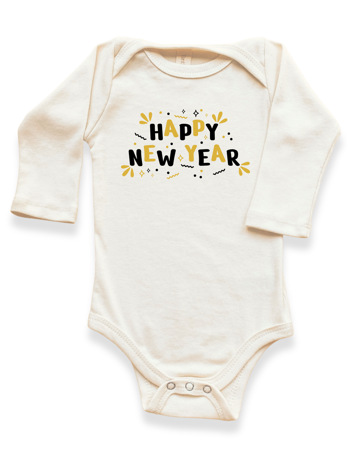 Happy New Year Organic Baby Bodysuit Long Sleeve-1