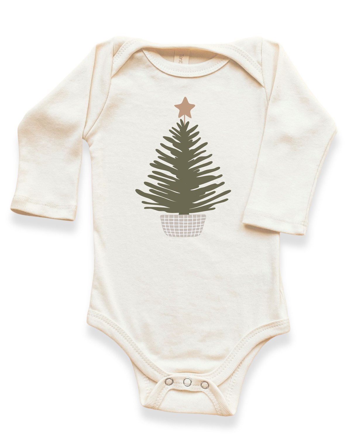 Holiday Tree Organic Baby Bodysuit Long Sleeve-zoom-1