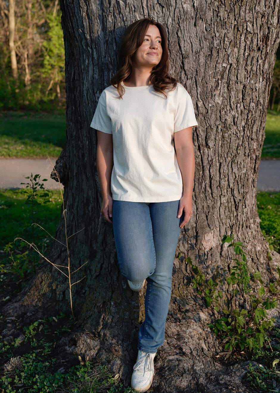 Women’s Organic Cotton Scoop Neck T-Shirt - Aware House - Rowe Naturals -
