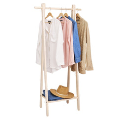 Wooden Garment Rack | Freestanding Clothes Rack - Aware House
