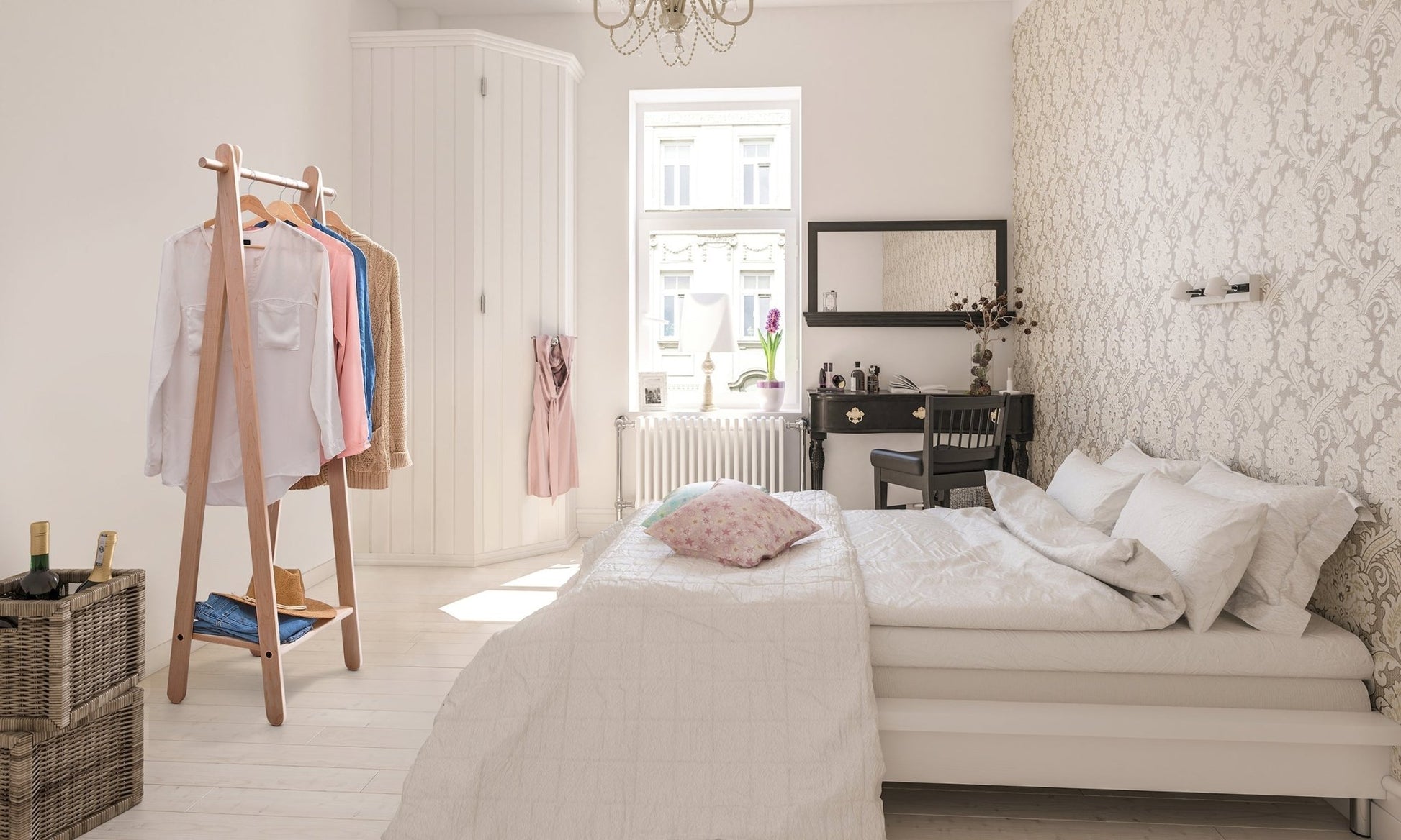 Wooden Garment Rack | Freestanding Clothes Rack - Aware House