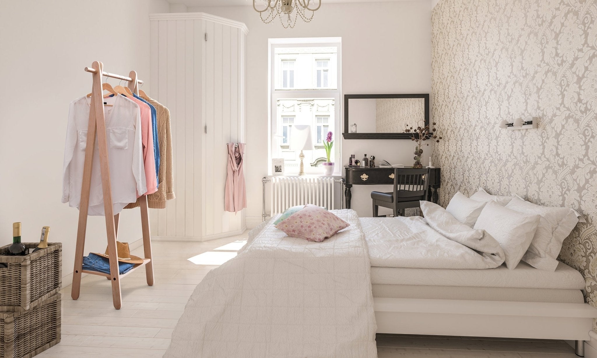 Wooden Garment Rack | Freestanding Clothes Rack - Aware House