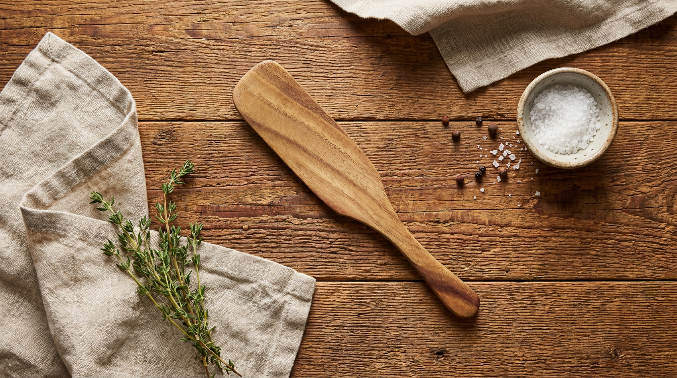 Wooden Spurtle | Teak Wood Kitchen Tool-zoom-7
