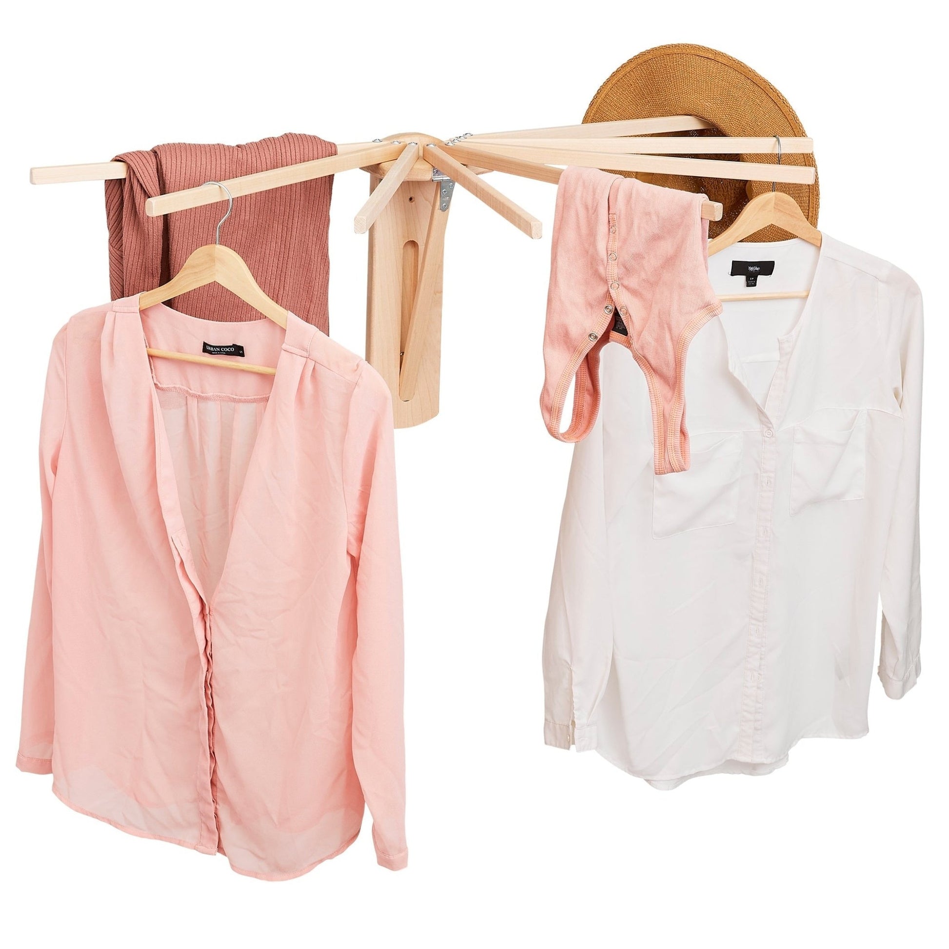 Wall Mounted Drying Rack | Fold Down Wooden Laundry Rack - Aware House