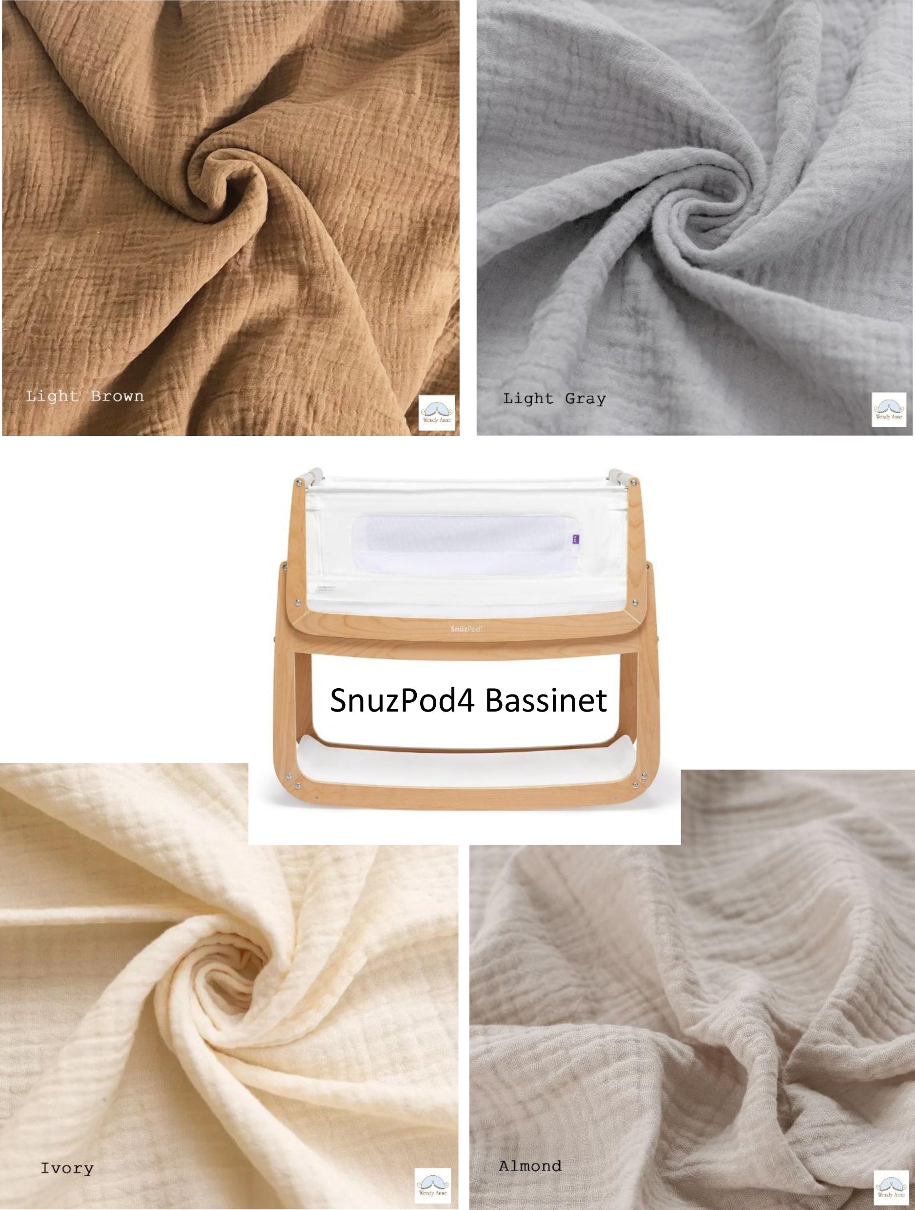 SnuzPod 4 Fitted Sheet | Bassinet Cradle Organic Cotton Sheet-zoom-1