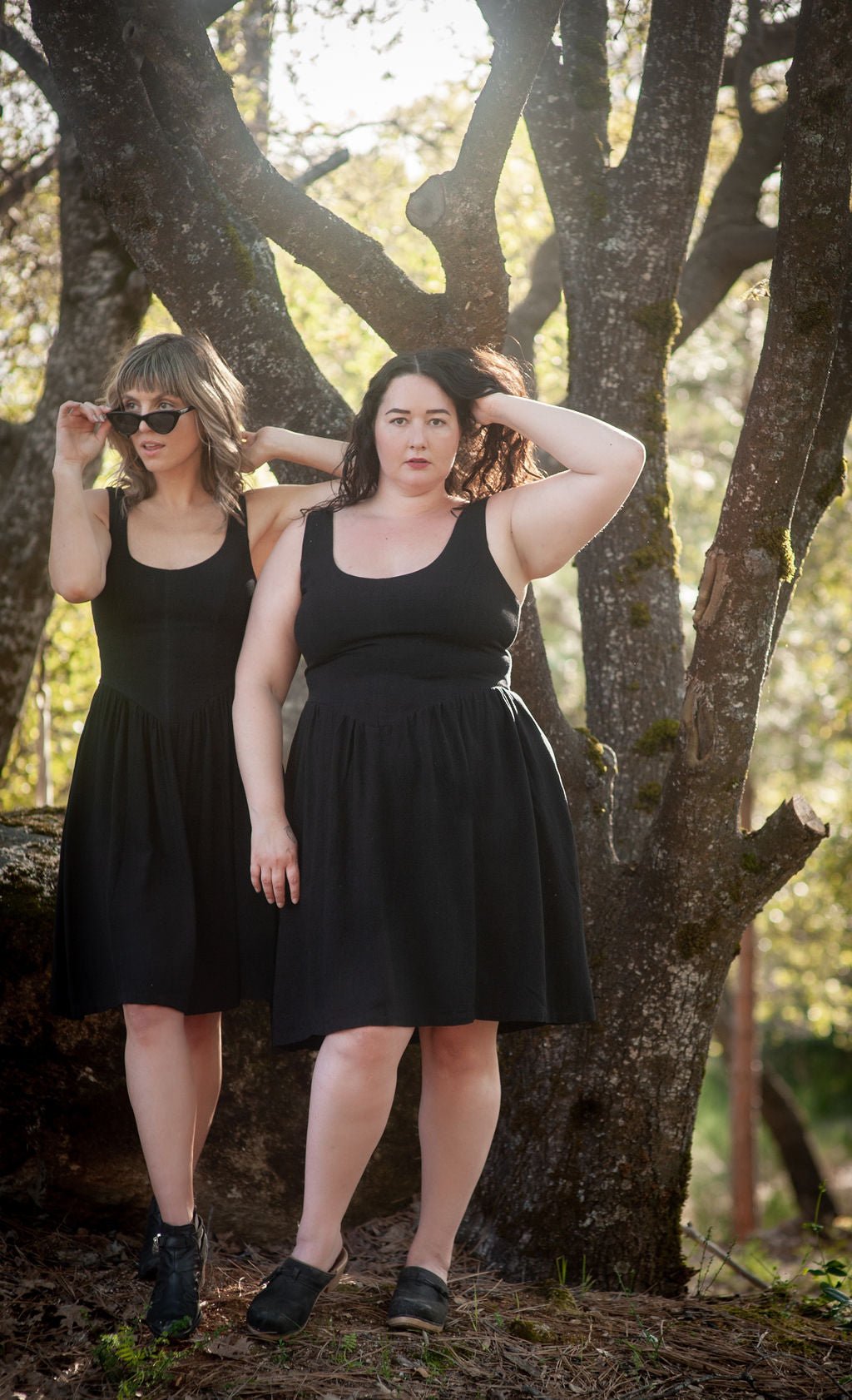 Agnes Dress in Black Linen - Aware House