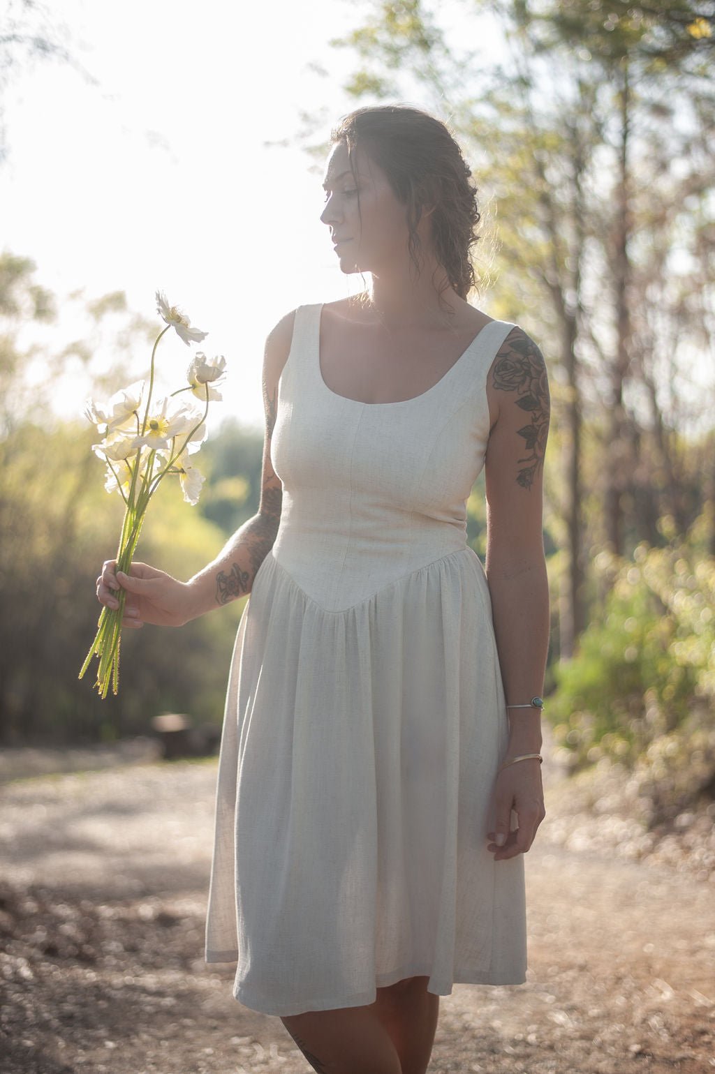 Agnes Dress in Oat Linen - Aware House - Field Day - 
