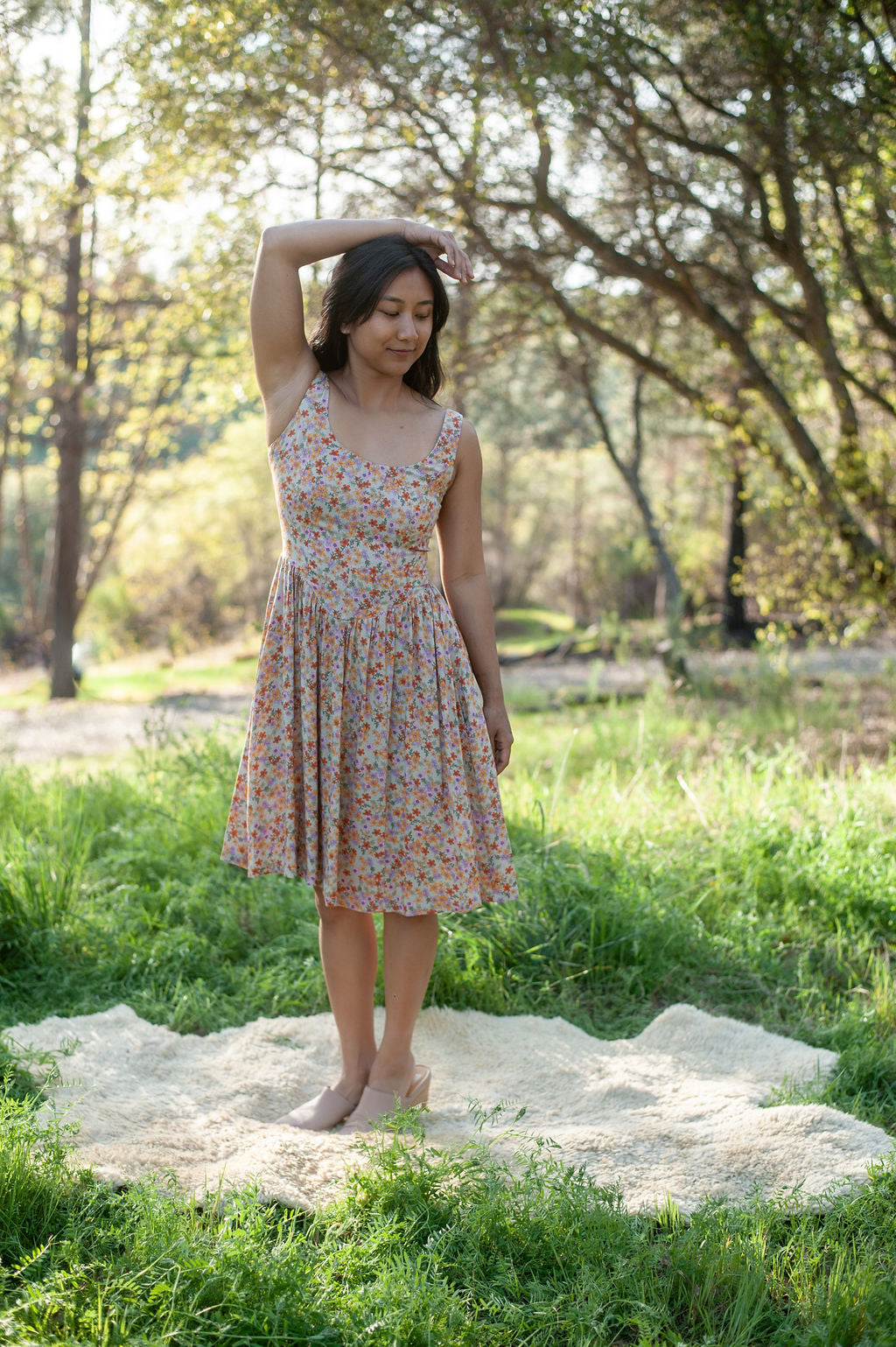 Agnes Dress in Calico Bloom Challis
